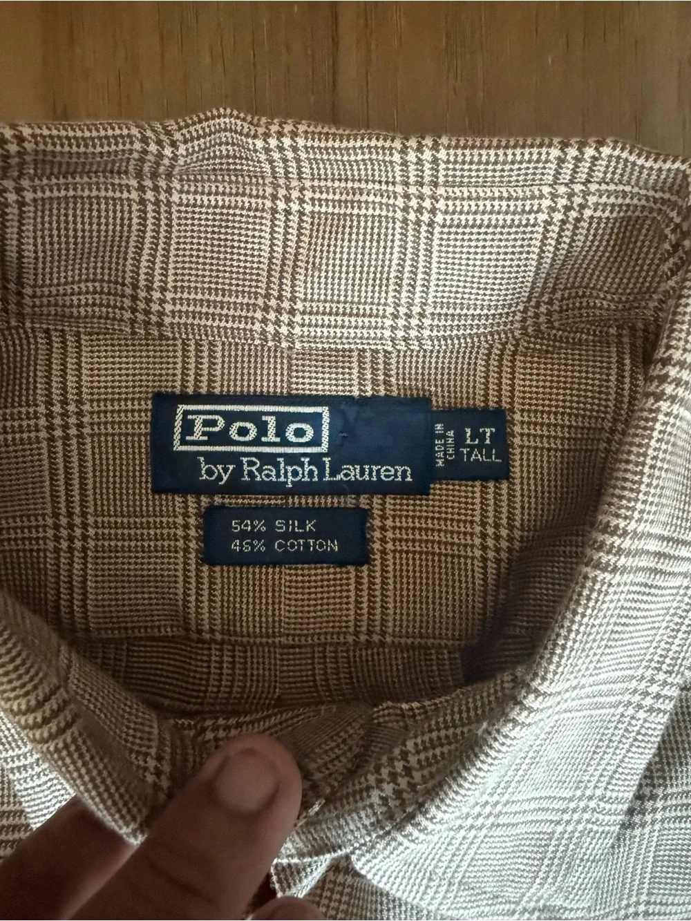Polo Ralph Lauren Button Down Shirt L Tall Silk Blend VTG 90s EUC